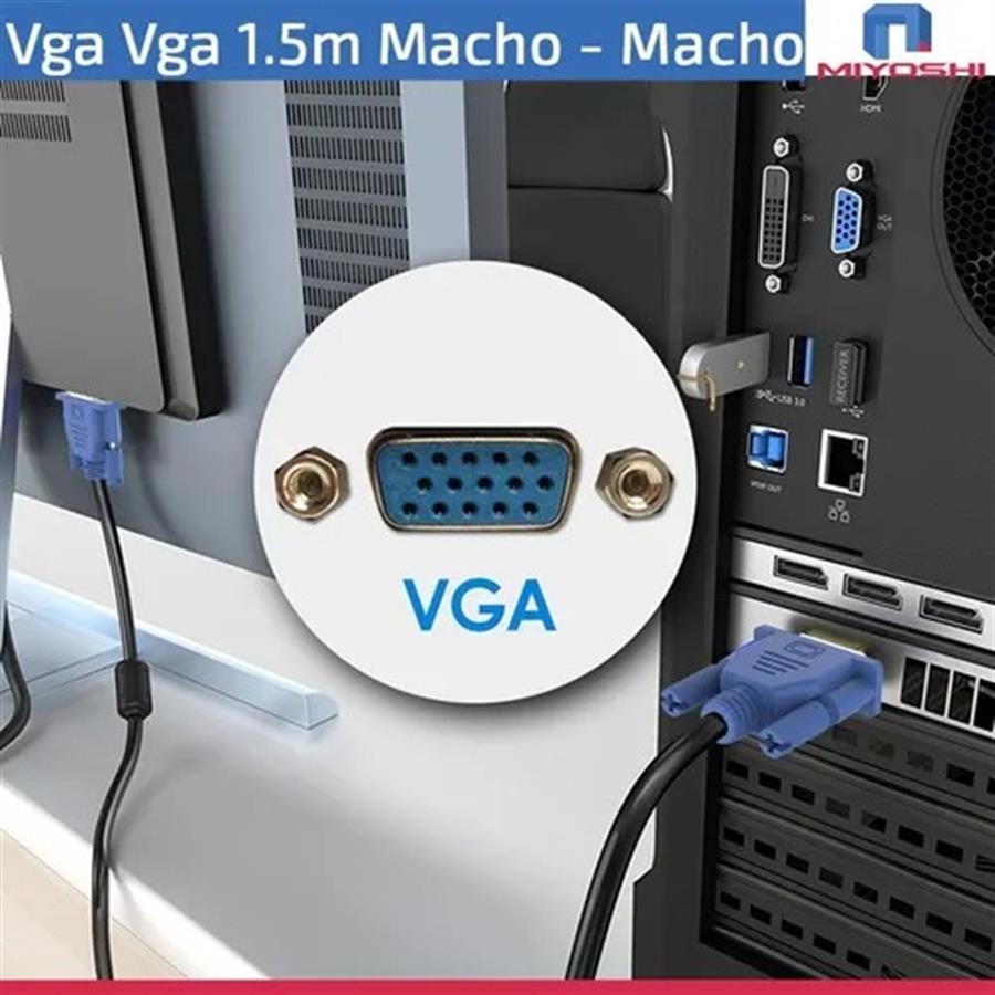 CABLE MONITOR VGA HD15M/ DB15M CON FILTRO 1.80 MTS
