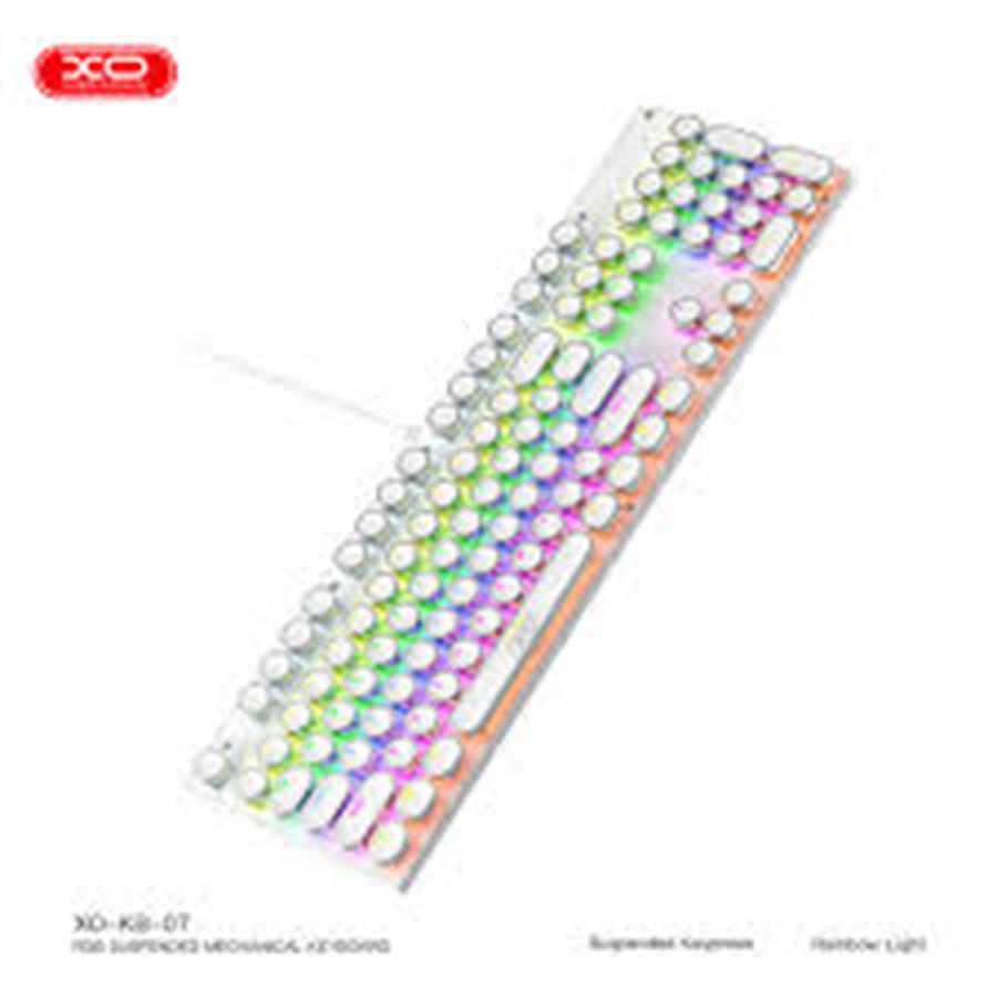TECLADO USB METALICO KB-07 BLANCO EMISOR DE LUZ XO