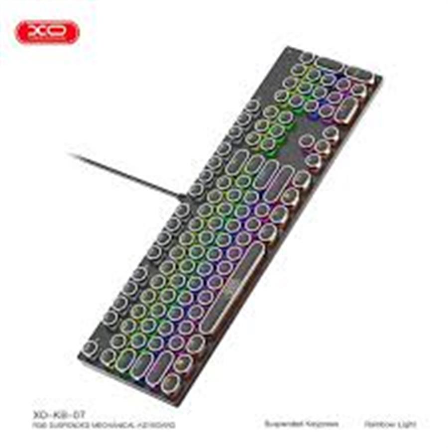 TECLADO USB METALICO KB-07 NEGRO EMISOR DE LUZXO