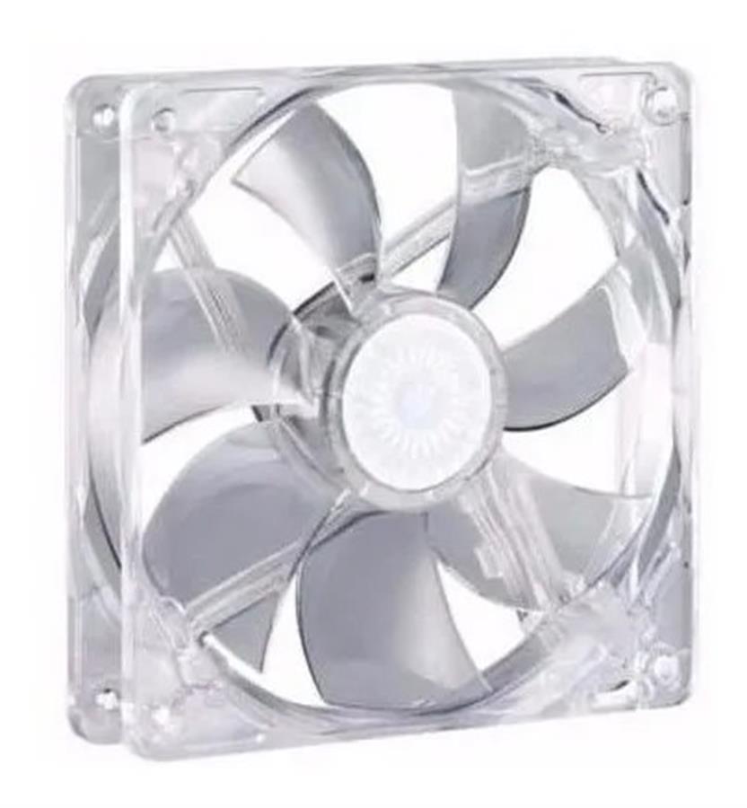 VENTILADOR PARA FUENTE ATX Y GABINETE 12X12CM 1200RPM TRANSPARENTE LED AZUL