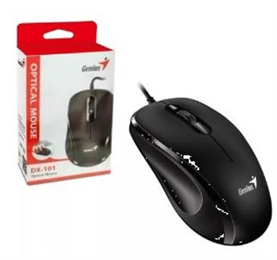 Mouse Oficina Genius Dx 101 Optico Usb Con Cable Color Negro
